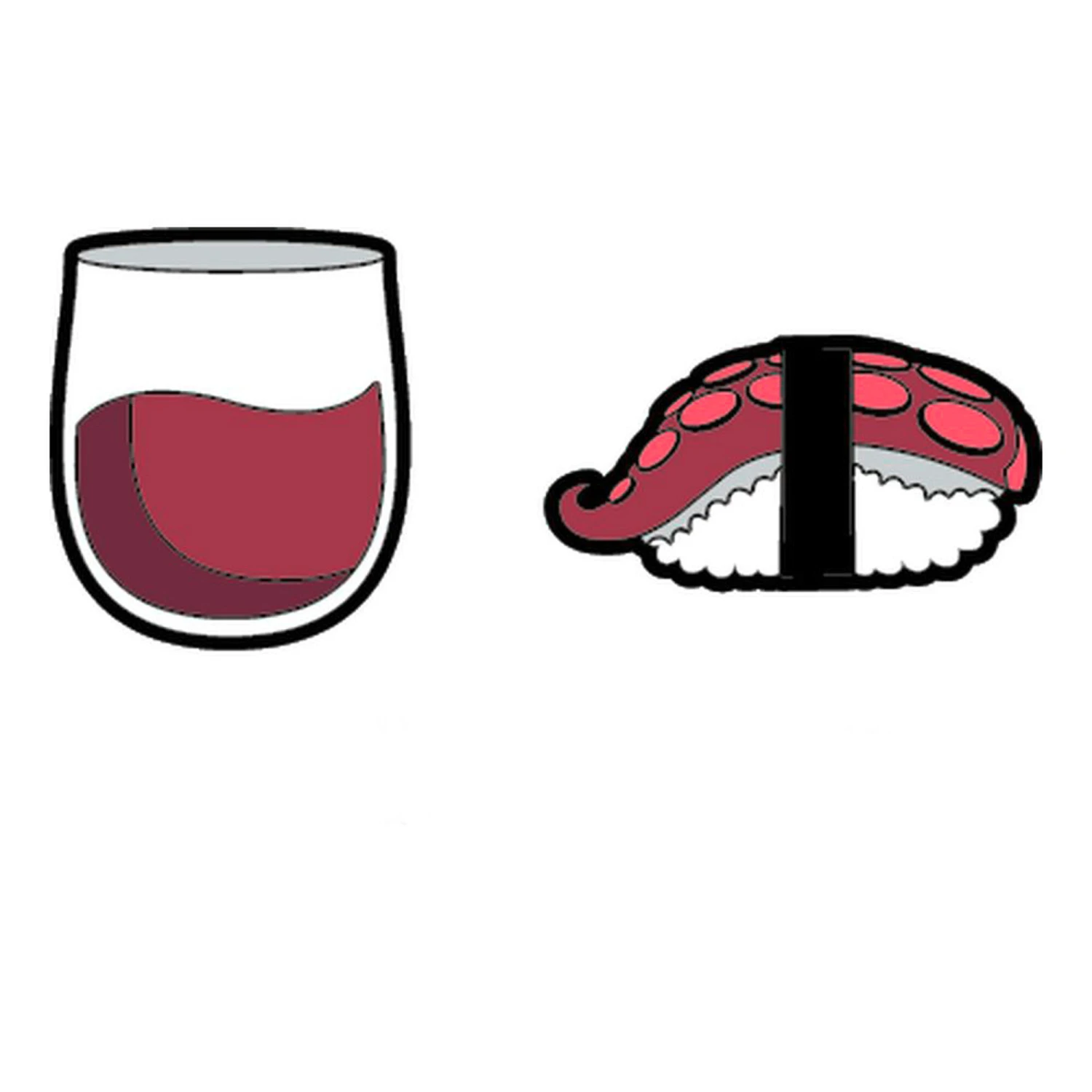 GAMMA String Things Wein, Tintenfisch Sushi Dämpfer Im Doppelpack - Rot, Weiß