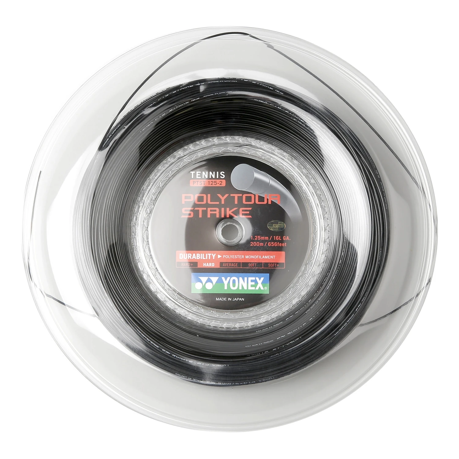 YONEX Poly Tour Strike Saitenrolle 200m - Schwarz