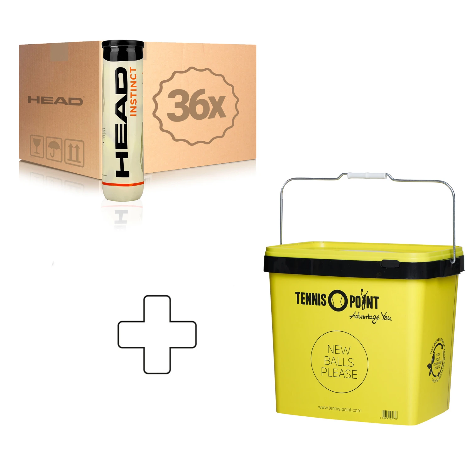 Head Instinct 36x 4er Dose Im Karton, Plus Balleimer, Vierkant