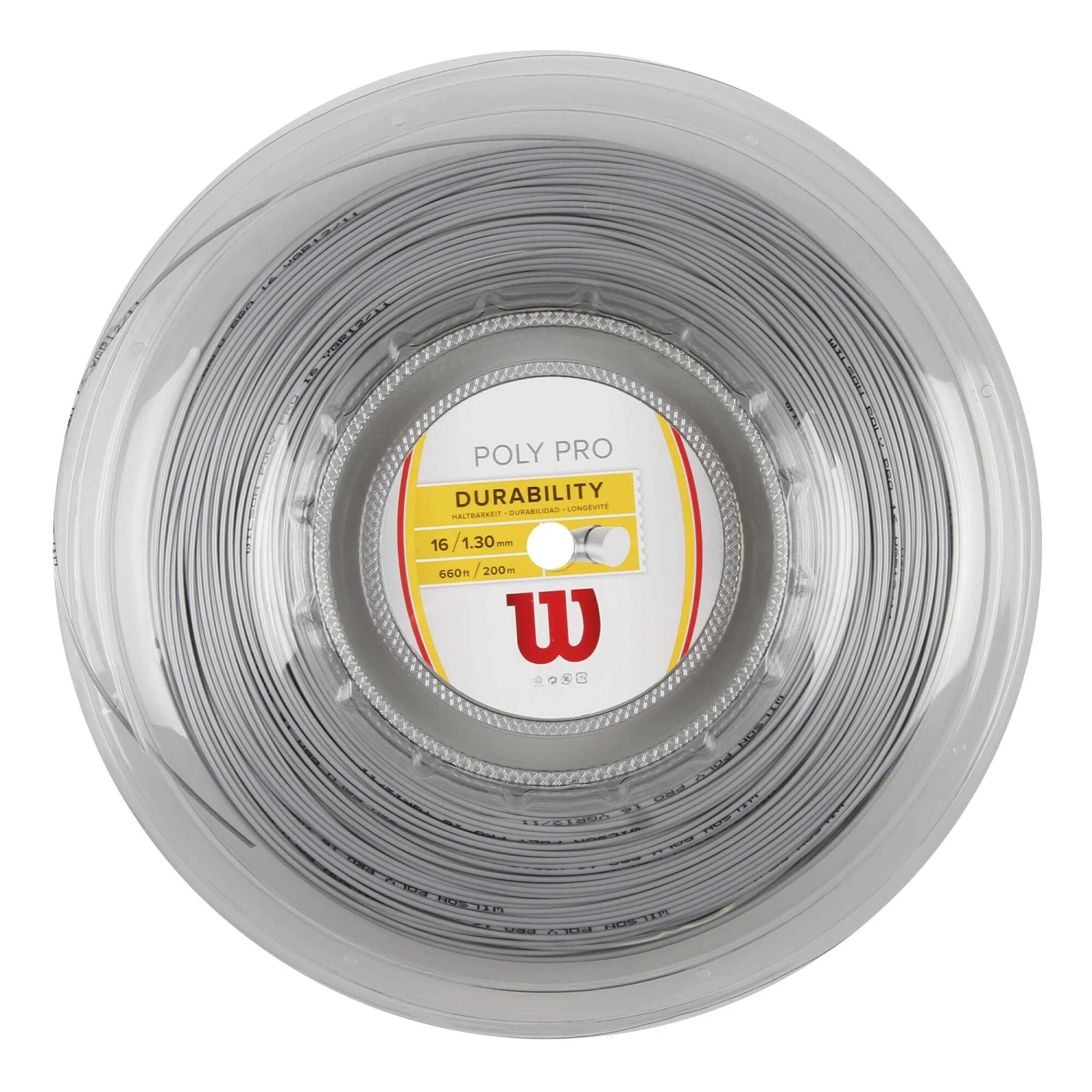 Wilson Poly Pro Saitenrolle 200m - Silber